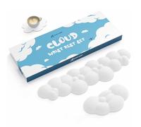 ATTACK SHARK Cloud Clavier Souris Repose-poignet avec Ensemble de Dessous de Verre,Ergonomique, Base Antidérapante, Support de Coussin de Poignet Ultra Doux pour une Frappe Confortable/Jeu -Blanc