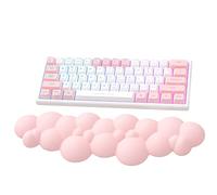ATTACK SHARK Cloud Repose-poignet, Ergonomique, Support de Poignet Anti-dérapant, Support de Main de Bureau, Repose-paume pour Clavier de Jeu Mécanique TKL 87 Touches de Taille Normale -Rose Clair
