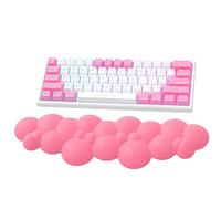 ATTACK SHARK Cloud Repose-poignet, Ergonomique, Support de Poignet Anti-dérapant, Support de Main de Bureau, Repose-paume pour Clavier de Jeu Mécanique TKL 87 Touches de Taille Normale -Rose Rouge