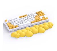 ATTACK SHARK Cloud Repose-poignet, Ergonomique, Support de Poignet Anti-dérapant, Support de Main de Bureau, Repose-paume pour Clavier de Jeu Mécanique TKL 87 Touches de Taille Normale -Jaune