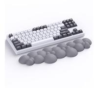 ATTACK SHARK Cloud Repose-poignet, Ergonomique, Support de Poignet Anti-dérapant, Support de Main de Bureau, Repose-paume pour Clavier de Jeu Mécanique TKL 87 Touches de Taille Normale -Gris