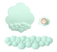 ATTACK SHARK Cloud Repose-poignet Tapis de Souris avec Dessous de Verre, Support de Poignet Ergonomique pour Clavier, Base Antidérapante, Ensemble d'accessoires de Bureau Mignons -Vert Clair