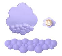 ATTACK SHARK Cloud Repose-poignet Tapis de Souris avec Dessous de Verre, Support de Poignet Ergonomique pour Clavier, Base Antidérapante, Ensemble d'accessoires de Bureau Mignons -Rose Clair