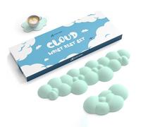 ATTACK SHARK Cloud Repose-poignet Tapis de Souris avec Dessous de Verre, Support de Poignet Ergonomique pour Clavier, Base Antidérapante, Ensemble d'accessoires de Bureau Mignons - Vert Clair