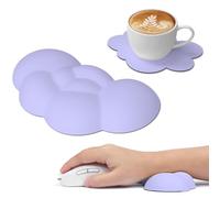 ATTACK SHARK Cloud Souris Repose-poignet avec Dessous de Verre, Ergonomique, trous de Massage pour Soulager la Douleur, Support de Poignet pour Souris, Joli Accessoire pour Bureau/Jeu Vidéo-Violet
