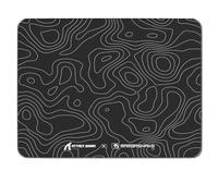 ATTACK SHARK CM05SE Tapis De Souris en Verre Trempé, 9H Dureté Anti-Rayures, Surface Ultra-Lisse Gravée Nano, Base PU Antidérapante, Haute Précision, Déplacement Rapide, 410×310×5mm - Contour Noir