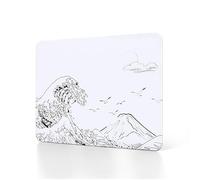 ATTACK SHARK CM05SE Tapis De Souris en Verre Trempé, Surface Ultra Lisse, Verre Trempé 9H, 16.14 * 12.2 * 0.2inch, Résistant Aux Chocs, Faible Friction De Surface -Vagues Blanc