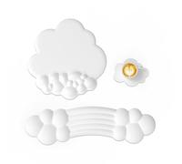 ATTACK SHARK Ensemble Repose-poignet Nuage Arc-en-ciel, Support pour Poignet de Souris Ergonomique, Accessoire de Bureau Mignon, Antidérapant, Ensemble Repose-paume pour la Saisie,les Jeux -Blanc