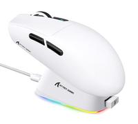 ATTACK SHARK G3PRO Souris de Jeu sans Fil avec Station de Charge Magnétique, Capteur PixArt PAW3311, Jusqu'à 25000 DPI, Bluetooth/2,4GHz/Filaire, 59g Ultra-légère Souris pour PC/Xbox/PS/Mac - Blanc