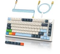 ATTACK SHARK K85 Rapid Trigger Joint de clavier mécanique filaire à 75 % avec bouton d'actionnement réglable et bouton d'interrupteur magnétique rétroéclairé RVB Câble spiralé 5 touches PBT pour