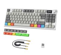 ATTACK SHARK K86 Clavier Mécanique sans Fil 75%, 2,4G/BT5.0/USB-C Filaire, Clavier de Jeu Tri-Mode, QWERTY Layout, écran Couleur TFT HD 1,2" et Bouton CNC, Backlit RVB Hot-Swap PBT Keycap - GrisPro