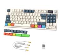 ATTACK SHARK K86 Clavier Mécanique sans Fil 75%, 2,4G/BT5.0/USB-C Filaire, Clavier de Jeu Tri-Mode, QWERTY Layout, écran Couleur TFT HD 1,2" et Bouton CNC, Backlit RVB Hot-Swap PBT Keycap - VertPro