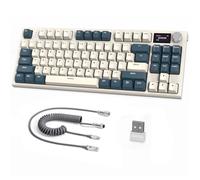 ATTACK SHARK K86 Clavier Mécanique sans Fil 75%, 2,4G/BT5.0/USB-C Filaire, Clavier de Jeu Tri-Mode, QWERTY TKL 87 Touches, écran Couleur TFT HD 1,2" et Bouton CNC, Backlit RVB Hot-Swap - Vert