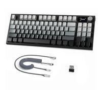 ATTACK SHARK K86 Clavier Mécanique sans Fil 75%, 2,4G/BT5.0/USB-C Filaire, Clavier de Jeu Tri-Mode, QWERTY TKL 87 Touches, écran Couleur TFT HD 1,2" et Bouton CNC, Backlit RVB Hot-Swap - Noir