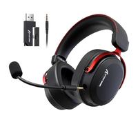 ATTACK SHARK L30PRO Casque Gamer sans Fil, Surround 7.1, Pilotes 50mm, Tri-Mode 2.4G/BT 5.3/Filaire, Micro Amovible ENC pour PC/PS5/Xbox/Switch, Batterie 84H - Noir Rouge