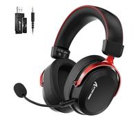 ATTACK SHARK L30PRO Casque Gaming sans Fil, Son Surround 7.1, Modes EQ, Haut Parleurs 50 mm, Connectivité Triple, Batterie 1100 mAh, Over Ear avec Microphone Amovible pour PC - Rouge