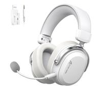 ATTACK SHARK L30PRO Casque Gaming sans Fil, Son Surround 7.1, Modes EQ, Haut Parleurs 50 mm, Connectivité Triple, Batterie 1100 mAh, Over Ear avec Microphone Amovible pour PC - Blanc