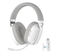 ATTACK SHARK L80 Casque de Jeu sans Fil Ultra Léger, BT 5.3, 2.4G, Filaire 3.5mm, 50H, Haut-Parleurs Pro-G de 40 mm, Casque de Jeu avec Microphone à Réduction de Bruit, pour PC, Mac et Mobile -Blanc