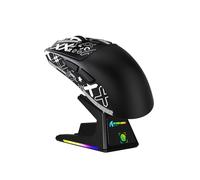 ATTACK SHARK PixArt PAW3395PRO Souris de jeu sans fil/filaire BT/2,4 G avec station de charge RVB et pavé tactile, 40 000 DPI, 53 g (noir)