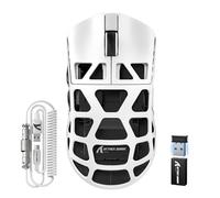 ATTACK SHARK R3PRO 46g Souris Super Léger en Alliage de Magnésium, 8000Hz Polling Rate, 26000DPI, 2,4G/BT/Filaire, Capteur PixArt PAW3395, G502, Souris Programmables avec Câble Spiralé, PC/Mac, Blanc