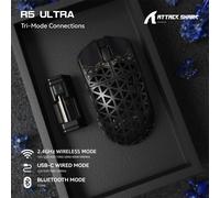 ATTACK SHARK R5 Ultra 8K souris de jeu sans fil en Fiber de carbone avec capteur MAX 42000 DPI-PAW3950-39g Ultra-léger pour Win/Mac Black