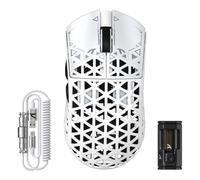 ATTACK SHARK R5 Ultra Souris Gaming en Fibre de Carbone 8000Hz sans Fil, 39g Superlight, 42000DPI, Capteur PAW3950MAX, Nordic 52840, Bluetooth/2.4G/USB-C Filaire, avec Câble Spirale 8K, PC/Mac, Blanc