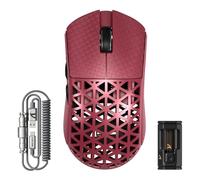 ATTACK SHARK R5 Ultra Souris Gaming en Fibre de Carbone 8000Hz sans Fil, 39g Superlight, 42000DPI, Capteur PAW3950MAX, Nordic 52840, Bluetooth/2.4G/USB-C Filaire, avec Câble Spirale 8K, PC/Mac, Rouge