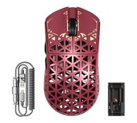 ATTACK SHARK R5 Ultra Souris Gaming en Fibre de Carbone 8000Hz sans Fil, 39g Superlight, 42000DPI, Capteur PAW3950MAX, Nordic 52840, Bluetooth/2.4G/USB-C Filaire, avec Câble Spirale 8K, PC/Mac, Rouge