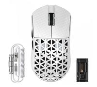 ATTACK SHARK R5 Ultra Souris Gaming en Fibre de Carbone 8000Hz sans Fil, 39g Superlight, 42000DPI, Capteur PAW3950MAX, Nordic 52840, Bluetooth/2.4G/USB-C Filaire, avec Câble Spirale 8K, PC/Mac, Blanc