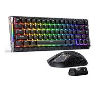 ATTACK SHARK R68HE 8KHz Clavier Gaming Magnétique & Combo Souris R5Ultra | Clavier Filaire Carbon Fiber Aluminium Rapid Trigger RGB + Souris Sans Fil 39g avec 42K DPI PAW3950MAX-Noir