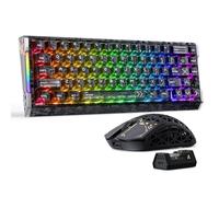 ATTACK SHARK R68HE 8KHz Clavier Gaming Magnétique & Combo Souris R5Ultra | Clavier Filaire Carbon Fiber Aluminium Rapid Trigger RGB + Souris Sans Fil 39g, 42K DPI PAW3950MAX-Carbone Noir