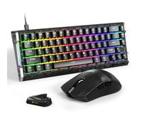 ATTACK SHARK R68HE Clavier Gaming&Souris X11 Ultra sans Fil, Fibre Carbone | 63g Superlight Tri-Mode, PAW3950MAX 42K DPI, Nordic 54L15, 8KHz 0.005mm Rapid Trigger, Clavier Magnétique Filaire, Black