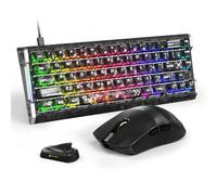 ATTACK SHARK R68HE Clavier Gaming&Souris X11 Ultra sans Fil, Fibre Carbone | 63g Superlight Tri-Mode, PAW3950MAX 42K DPI, Nordic 54L15, 8KHz 0.005mm Rapid Trigger, Clavier Magnétique Filaire, Ink Shadow