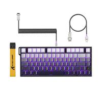 ATTACK SHARK R82 HE Clavier Gaming Filaire 75 %, avec Câble LED C01ULTRA, Switch Magnétique, Polling Rate 8000 Hz, Précision Ultra de 0,005 mm RT, RVB, 5 Couches d’Absorption Sonore (Dégradé de Gris)