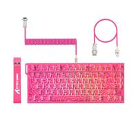 ATTACK SHARK R82 HE Clavier Gaming Filaire 75 %, Switch Magnétique, Polling Rate 8000 Hz, Précision Ultra de 0,005 mm RT, RVB, 5 Couches d’Absorption Sonore, avec Câble LED C01ULTRA (Contour Rose)