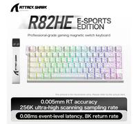 ATTACK SHARK R82 HE clavier magnétique de jeu 8000Hz déclencheur rapide filaire ProGamer 75% clavier, précision RT 0.005mm, latence 0.08ms White Line 8K