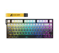 ATTACK SHARK R82HE Clavier de jeu mécanique filaire TKL NKRO RVB avec polling 8K, précision de 0,005 mm, taux de balayage 256K, amortissement sonore 5 couches, interrupteur magnétique effet Hall pour