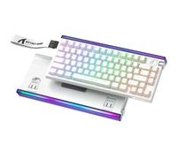ATTACK SHARK R85 HE Clavier 8000Hz Rapid Trigger, Clavier Gamer Filaire 75%, Lightbox RGB, Précision RT de 0,005 mm, Interrupteur Magnétique, Actionnement Réglable, Snap Tap, PC/Mac, Contour Blancs