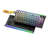 ATTACK SHARK R85 HE Clavier de jeu mécanique RVB filaire 75 % RT - Clair de | Polling 8K, précision de 0,005 mm, latence 0,08 MS, scan 256 K, interrupteur magnétique effet hall, 5 couches d'amortissement