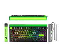 ATTACK SHARK R85 HE Clavier Gaming Filaire 75% avec Câble LED C01ULTRA, Interrupteurs Magnétiques, Logiciel Multifonction, Boîte Lumineuse RVB, 8000Hz, Technologie RT 0.005mm(Vert Fluorescent)