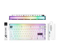 ATTACK SHARK R85 HE Clavier Gaming Filaire 75% avec Câble LED C01ULTRA, Interrupteurs Magnétiques, Logiciel Multifonction, RVB, Molette, 8000Hz, Technologie RT 0.005mm (Blanc étoilé)