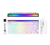 ATTACK SHARK R85 HE Clavier Gaming Filaire 75% avec Câble LED C01ULTRA, Interrupteurs Magnétiques, Logiciel Multifonction, RVB, Molette, 8000Hz, Technologie RT 0.005mm (Blanc Contour)