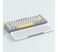 Attack Shark Repose-poignet Acrylique pour 68 Touches, Repose-paume en Alliage d'Aluminium, Repose-bras Transparent, Support de Poignet Ergonomique Anti-Dérapant pour Clavier Mécanique TKL -Argent