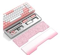 ATTACK SHARK Repose-Poignet En Alliage D'Aluminium CNC Pour Clavier, Avec Boîtier De Rangement Compartimenté, 2 Couvercles Supérieurs Translucides En Acrylique, Ergonomique Pour Bureau/Maison - Rose