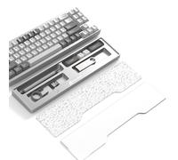 ATTACK SHARK Repose-Poignet En Alliage D'Aluminium CNC Pour Clavier, Avec Boîtier De Rangement Compartimenté, 2 Couvercles Supérieurs Translucides En Acrylique, Ergonomique Pour Bureau/Maison - Argent
