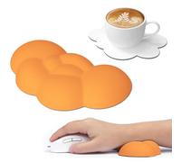 ATTACK SHARK Souris Nuage Repose-Poignet avec Sous-Verre, Repose-Poignet Clavier Ergonomique en Mousse à Mémoire avec Massage, Support de Repos de Paume pour Ordinateur Portable,Jeu, Bureau-Orange