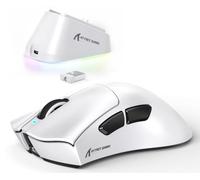 ATTACK SHARK V3PRO Souris Gaming sans Fil avec Station De Recharge Magnétique, PixArt PAW3311, 25000 DPI, BT/2.4GHz/Filaire, 100M Cliques, 500mAh, 65g Ultra-Légère pour Win11/Xbox/PS/Mac - Blanc