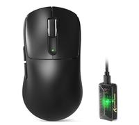ATTACK SHARK V5 Souris Gamer sans Fil, 53g, Interrupteurs Optiques, Puce Nordic 52840, Capteur PAW3950MAX, Récepteur 8KHz LED, 20000 FPS, 42000 DPI, BT/2.4GHz/Filaire, 500mAh (Noir)