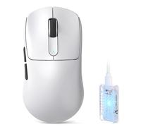 ATTACK SHARK V5 Souris Gamer sans Fil, 53g, Interrupteurs Optiques, Puce Nordic 52840, Capteur PAW3950MAX, Récepteur 8KHz LED, 20000 FPS, 42000 DPI, BT/2.4GHz/Filaire, 500mAh(Blanc)