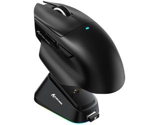 ATTACK SHARK V6 65g Superlight Mouse with Magnetic Charging Dock, PixArt PAW3311 Gaming Sensor, 25000 DPI, 500 mAh Battery, BT/Wireless/Wired Ergonomic Mice with Thumb Rest, for Win11/Xbox/PS/Mac